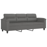 NNEVL 2 Piece Sofa Set with Cushions Dark Grey Microfibre Fabric