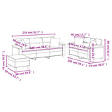 NNEVL 3 Piece Sofa Set with Pillows Dark Grey Microfibre Fabric