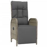 NNEVL 4 Piece Garden Dining Set with Cushions Grey Poly Rattan