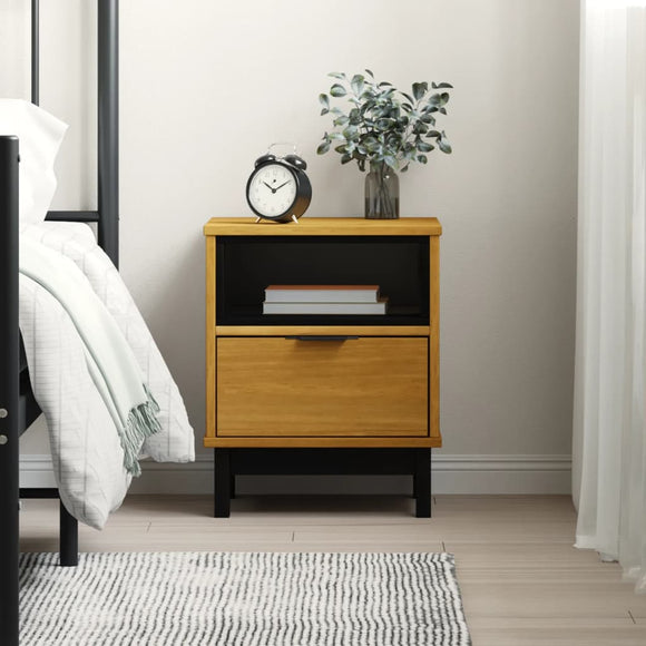 NNEVL Bedside Cabinet FLAM 40x35x50 cm Solid Wood Pine