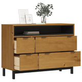 NNEVL Drawer Cabinet FLAM 110x40x80 cm Solid Wood Pine