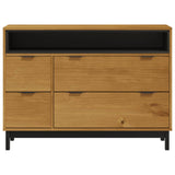 NNEVL Drawer Cabinet FLAM 110x40x80 cm Solid Wood Pine