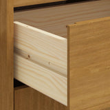 NNEVL Highboard with Glass Door FLAM 92x40x122.5 cm Solid Wood Pine