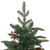 NNEVL Artificial Hinged Christmas Tree with Cones and Berries 150 cm