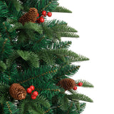 NNEVL Artificial Hinged Christmas Tree with Cones and Berries 150 cm