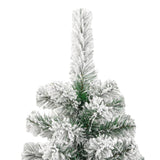 NNEVL Artificial Hinged Christmas Tree with Flocked Snow 180 cm