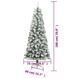 NNEVL Artificial Hinged Christmas Tree with Flocked Snow 180 cm