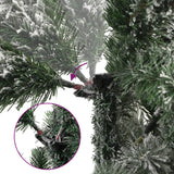 NNEVL Artificial Hinged Christmas Tree with Flocked Snow 210 cm