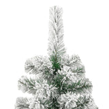 NNEVL Artificial Hinged Christmas Tree with Flocked Snow 210 cm