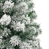 NNEVL Artificial Hinged Christmas Tree with Flocked Snow 210 cm