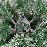 NNEVL Artificial Hinged Christmas Tree with Flocked Snow 210 cm