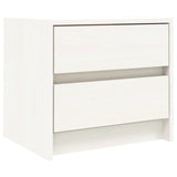 NNEVL Bedside Cabinet White 40x31x35.5 cm Solid Wood Pine