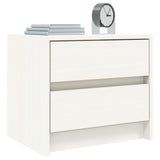 NNEVL Bedside Cabinet White 40x31x35.5 cm Solid Wood Pine