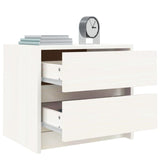 NNEVL Bedside Cabinet White 40x31x35.5 cm Solid Wood Pine