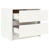 NNEVL Bedside Cabinet White 40x31x35.5 cm Solid Wood Pine