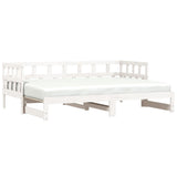 NNEVL Daybed with Trundle White 90x190 cm Solid Wood Pine