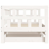 NNEVL Daybed with Trundle White 90x190 cm Solid Wood Pine