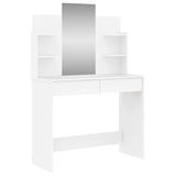 NNEVL Dressing Table with Mirror White 96x39x142 cm