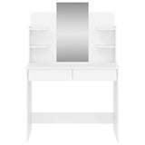 NNEVL Dressing Table with Mirror White 96x39x142 cm