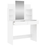 NNEVL Dressing Table with Mirror White 96x39x142 cm