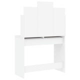 NNEVL Dressing Table with Mirror White 96x39x142 cm