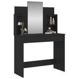 NNEVL Dressing Table with Mirror Black 96x39x142 cm