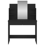 NNEVL Dressing Table with Mirror Black 96x39x142 cm
