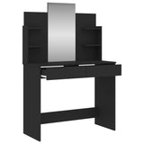 NNEVL Dressing Table with Mirror Black 96x39x142 cm