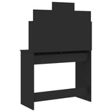 NNEVL Dressing Table with Mirror Black 96x39x142 cm