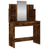 NNEVL Dressing Table with Mirror Smoked Oak 96x39x142 cm