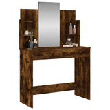 NNEVL Dressing Table with Mirror Smoked Oak 96x39x142 cm