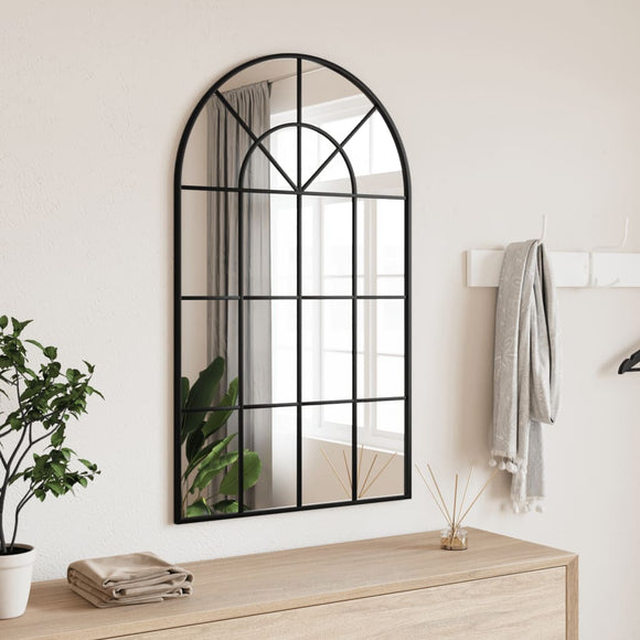 NNEVL Wall Mirror Black 60x100 cm Arch Iron