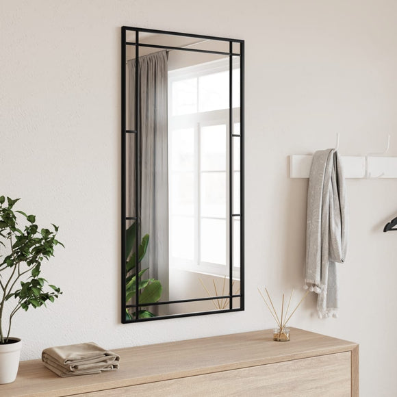 NNEVL Wall Mirror Black 50x100 cm Rectangle Iron