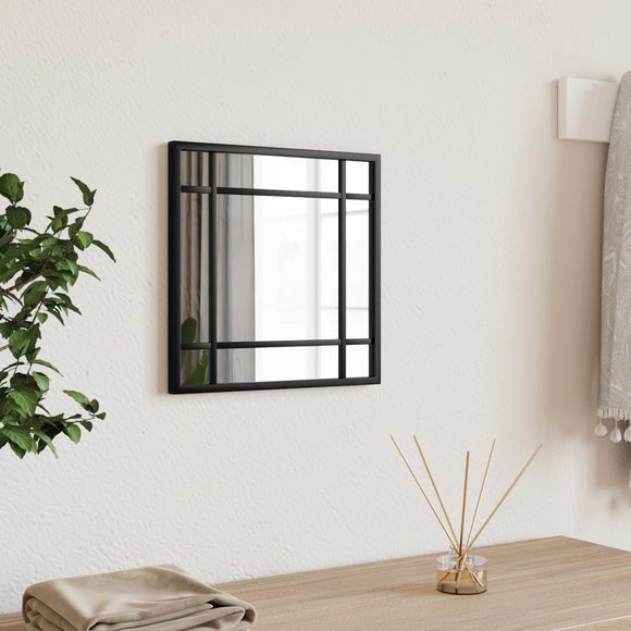 NNEVL Wall Mirror Black 30x30 cm Square Iron