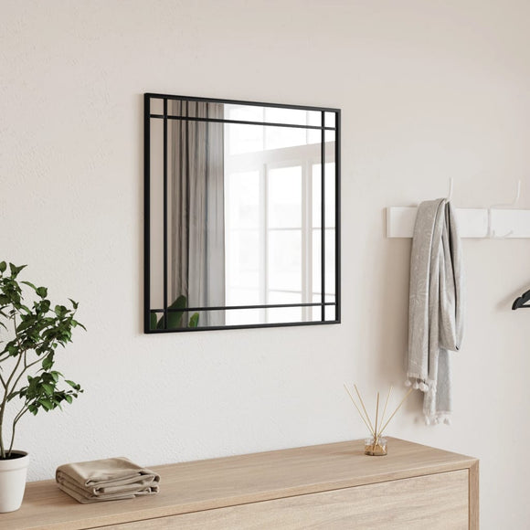 NNEVL Wall Mirror Black 50x50 cm Square Iron