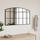 NNEVL Wall Mirror Black 100x60 cm Arch Iron