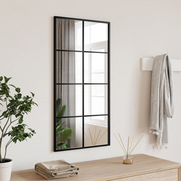 NNEVL Wall Mirror Black 40x80 cm Rectangle Iron