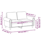 NNEVL 2-Seater Sofa Light Grey 120 cm Velvet