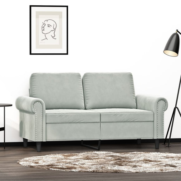 NNEVL 2-Seater Sofa Light Grey 120 cm Velvet