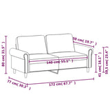 NNEVL 2-Seater Sofa Dark Grey 140 cm Velvet