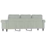 NNEVL 3-Seater Sofa Light Grey 180 cm Velvet