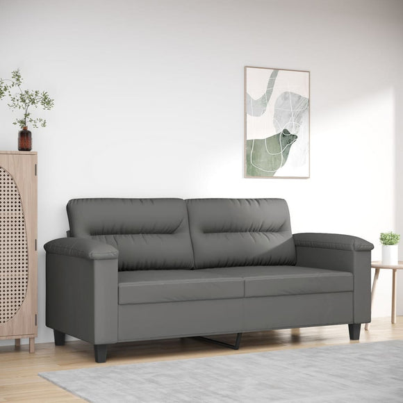 NNEVL 2-Seater Sofa Dark Grey 140 cm Microfibre Fabric