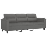 NNEVL 3-Seater Sofa Dark Grey 180 cm Microfibre Fabric