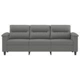 NNEVL 3-Seater Sofa Dark Grey 180 cm Microfibre Fabric