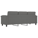 NNEVL 3-Seater Sofa Dark Grey 180 cm Microfibre Fabric