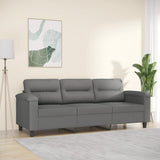 NNEVL 3-Seater Sofa Dark Grey 180 cm Microfibre Fabric