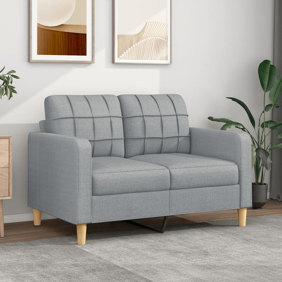 NNEVL 2-Seater Sofa Light Grey 120 cm Fabric