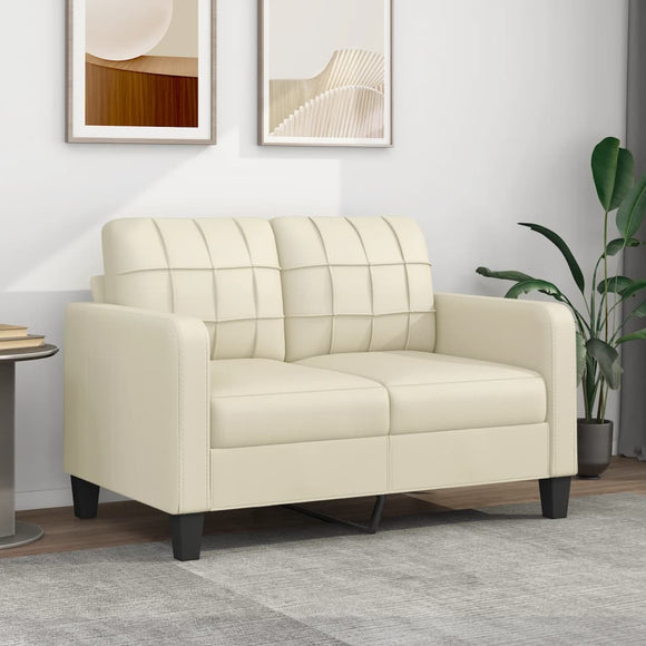 NNEVL 2-Seater Sofa Cream 120 cm Faux Leather