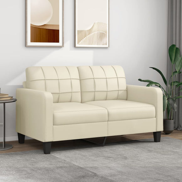 NNEVL 2-Seater Sofa Cream 140 cm Faux Leather