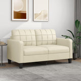NNEVL 2-Seater Sofa Cream 140 cm Faux Leather